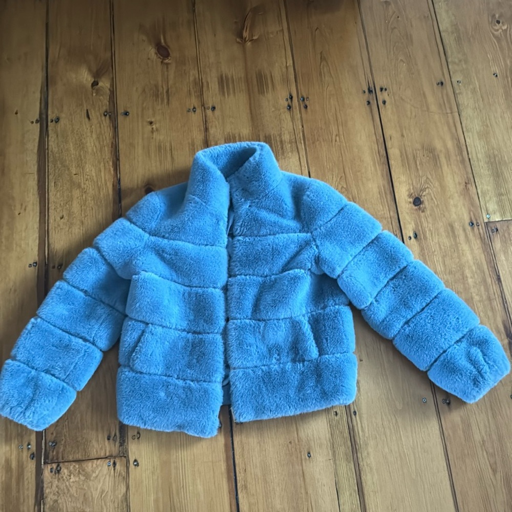 Generation Love Fluffy Jacket in Blue